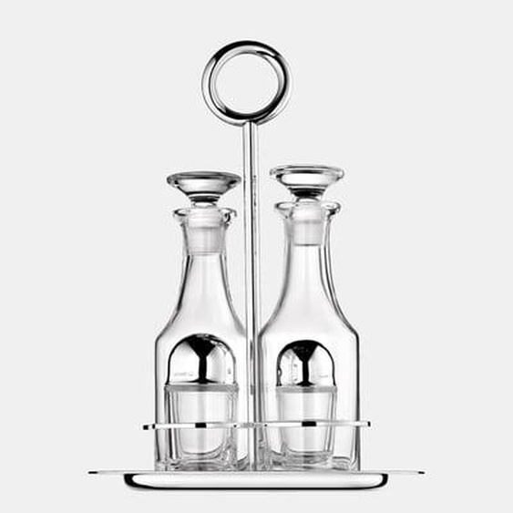 Service 4 condiments en métal argenté - VERTIGO