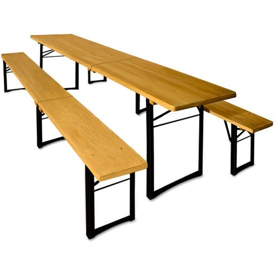 Service à bière MAXI table 220 cm + 2 bancs, marron