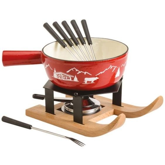 Service ã fondue - montagne rouge & ski - Table&cook - sh006