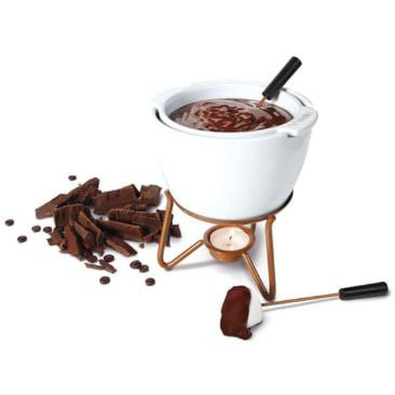 Service à fondue pour chocolat bain-marie