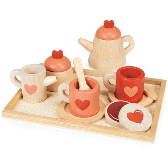 Service À Thé En Bois Avec Accessoires – Jeu De Dînette Pour Enfants Multicolor
