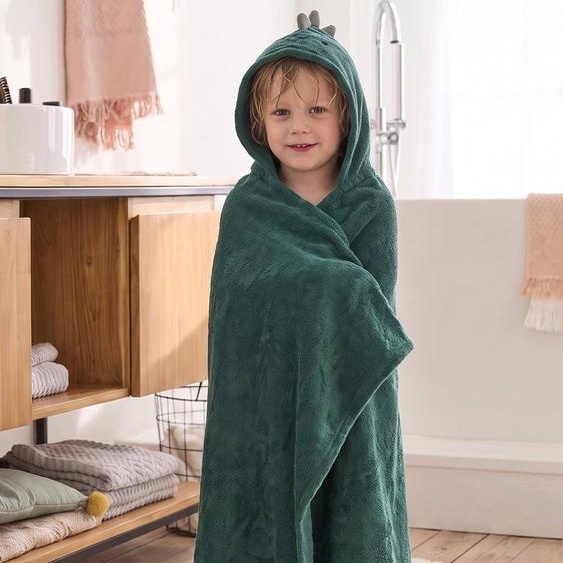 Serviette à capuche en coton vert anglais
