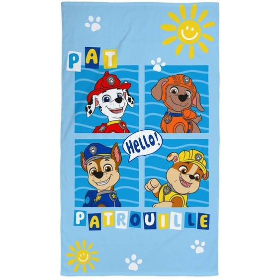 Serviette De Bain Et De Plage Imprimée 100% Coton, Pat Patrouille Enjoy Bleu
