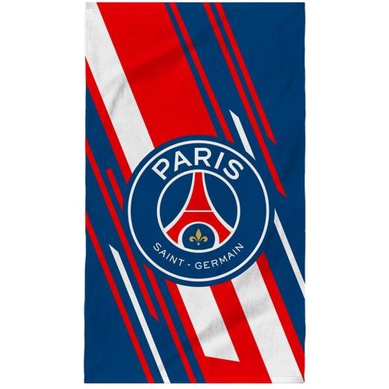 Serviette De Bain Et De Plage Imprimée 100% Coton, Psg Diagonale Bleu