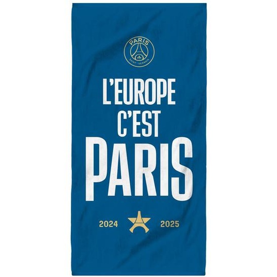 Serviette De Bain Et De Plage Imprimée 100% Coton, Psg Nation Bleu Nuit