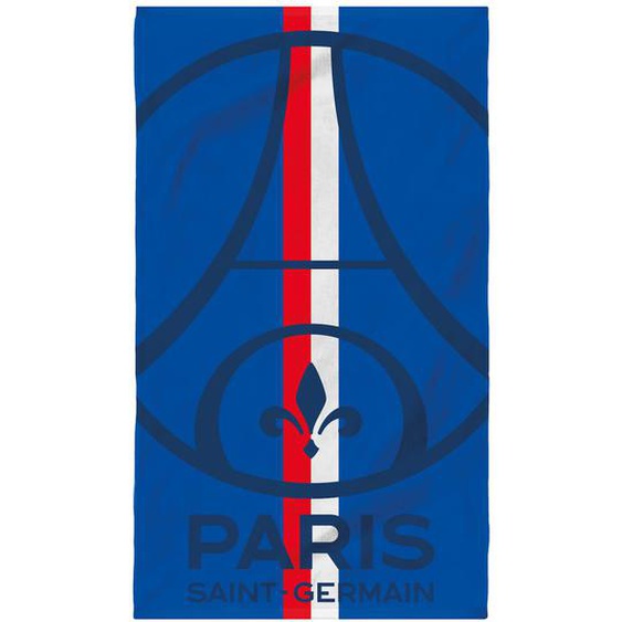 Serviette De Bain Et De Plage Imprimée 100% Coton, Psg Sport Bleu/rouge