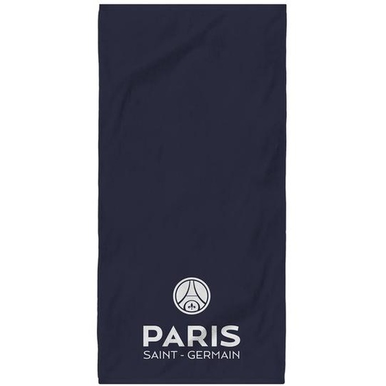 Serviette De Bain Et De Plage Imprimée 100% Coton, Psg White Bleu Nuit