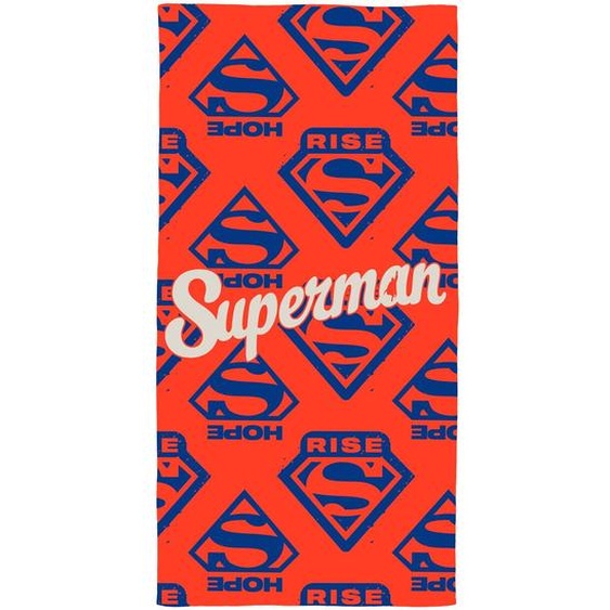 Serviette De Bain Et De Plage Imprimée 100% Coton, Superman Rise Rouge