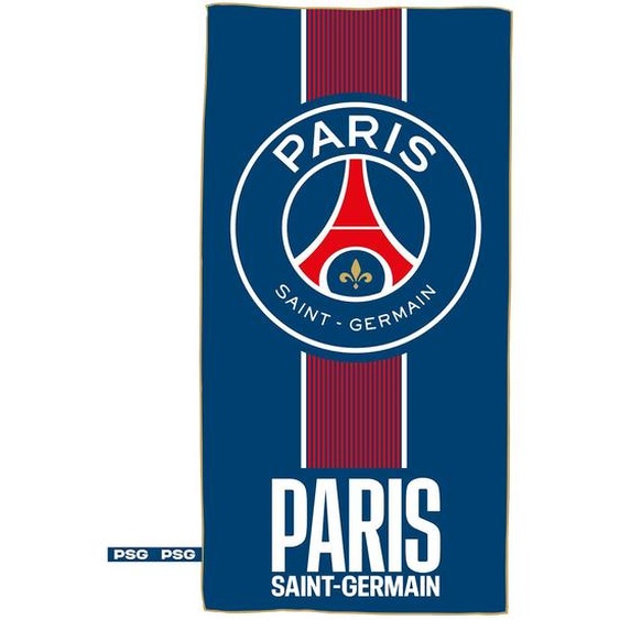 Serviette De Bain Et De Plage Imprimée Microfibre, Psg Nation Bleu