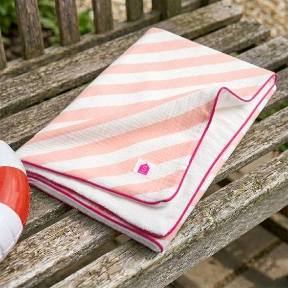 Serviette De Bain / Plage Double Gaze De Coton Imprimé Rose