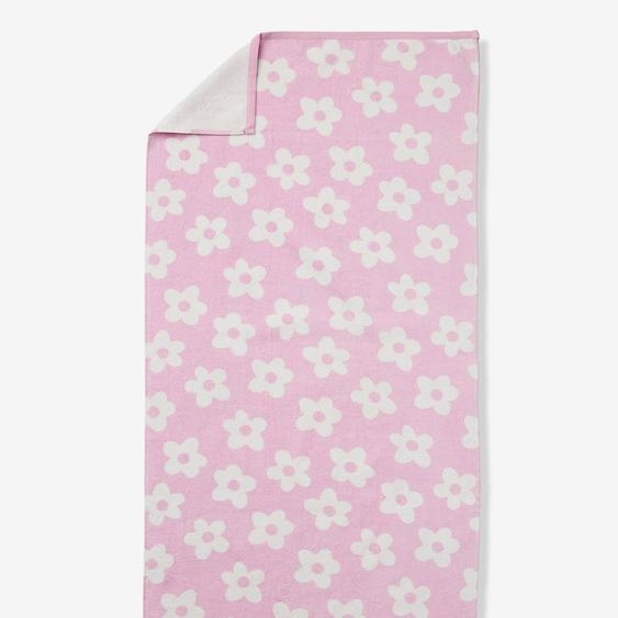 Serviette de bain / plage personnalisable, avec coton recyclé mauve