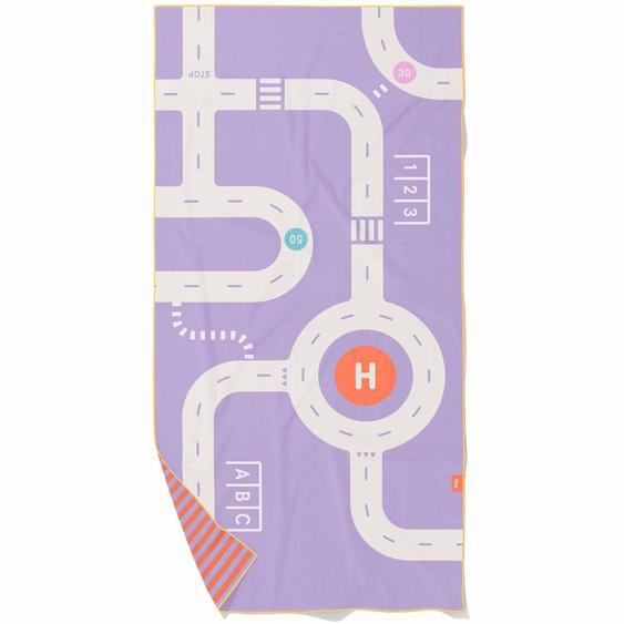 Serviette De Plage 2 En 1 Violet, Blanc, Orange