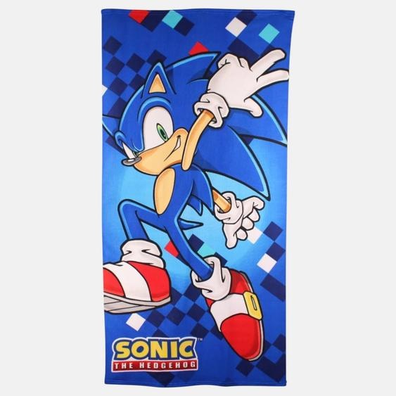 Serviette De Plage Avec Imprimé Sonic Bleu