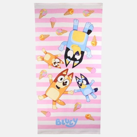 Serviette De Plage Avec Motifs Bluey Rose