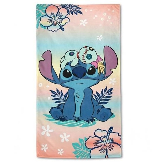 Serviette De Plage Enfant À Motif Personnage Coloré Lilo & Stitch Rose