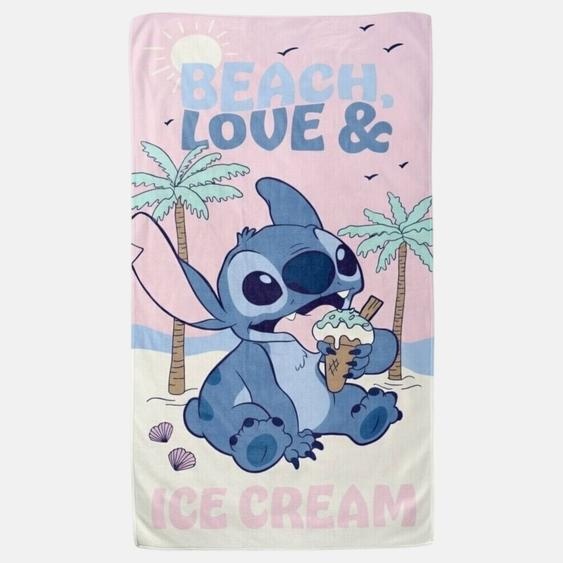 Serviette De Plage Enfant Avec Dessin Lilo & Stitch Mauve