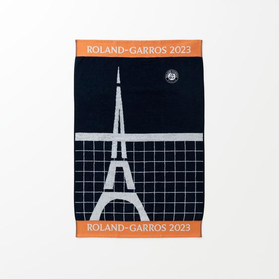 Serviette de plage joueur•se coton bio Roland-Garros 2023 marine