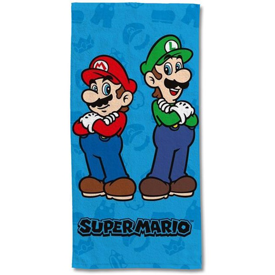 Serviette De Plage Mario & Luigi Coton Bleu