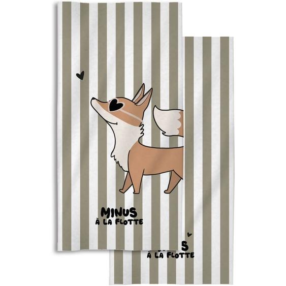 Serviette De Plage Minus Renard (70x140 Cm) Vert, Orange
