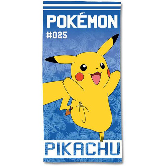 Serviette De Plage Pokémon Pikachu 0025 Coton Bleu