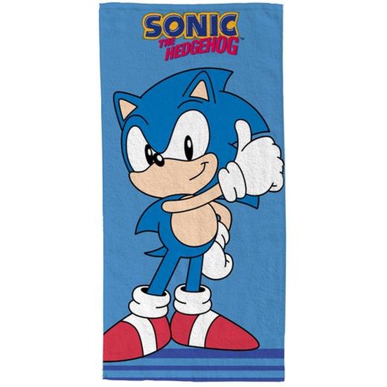 Serviette De Plage Sonic Classique Polyester Bleu