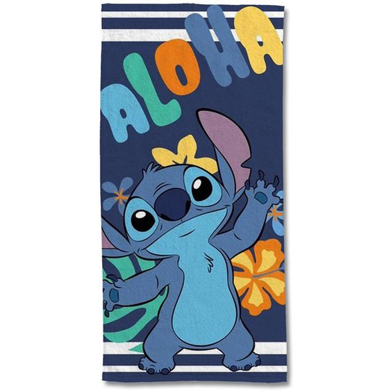 Serviette De Plage Stitch Aloha Coton Bleu