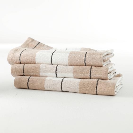 Serviette de table carreaux tissé teint - lot de 3 -
