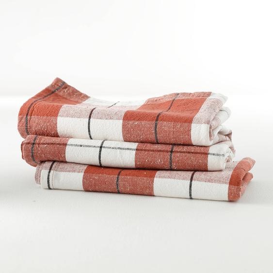 Serviette de table carreaux tissé teint - lot de 3 -