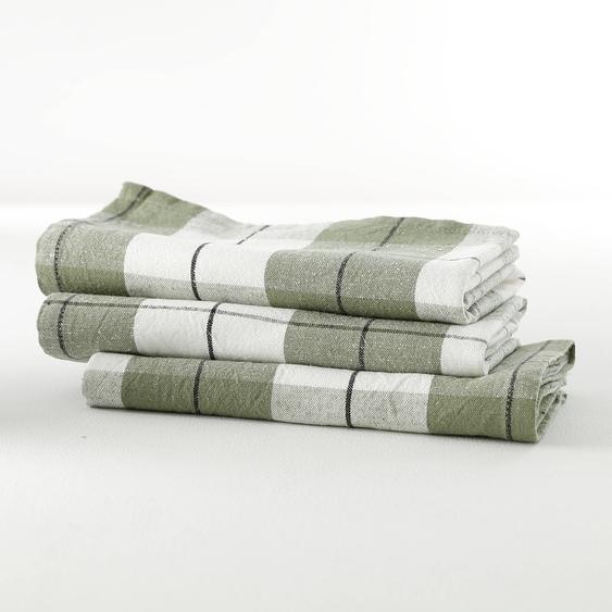Serviette de table carreaux tissé teint - lot de 3 -