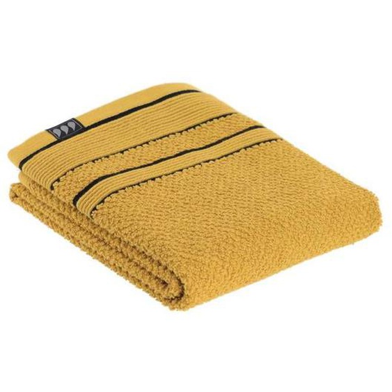 SERVIETTE DE TOILETTE 50X90 CM 100% COTON - OCRE NOIR - Tendance