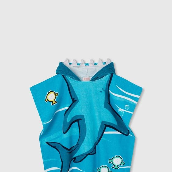 Serviette En Coton À Capuche Requin Bleu