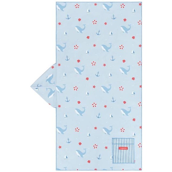 Serviette Plage Enfant Avec Capuche Microfibre Bleu