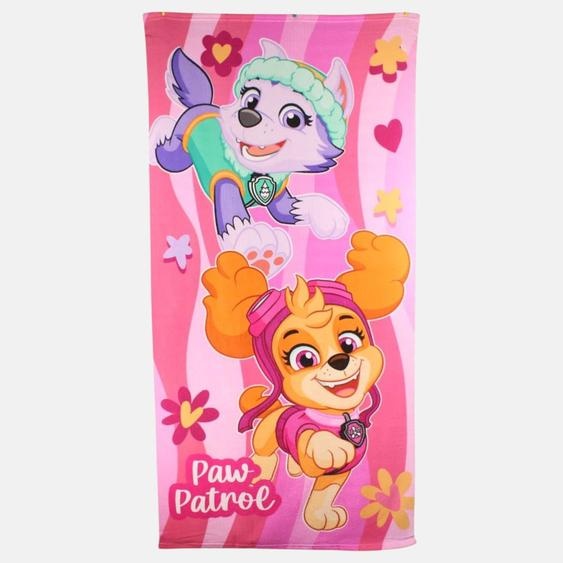 Serviette Polyester Enfant Imprimée Pat Patrouille Rose