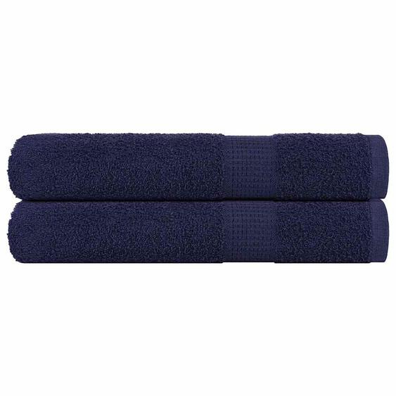 Serviettes 2 pcs FROGN bleu marine 100x200 cm 100% coton