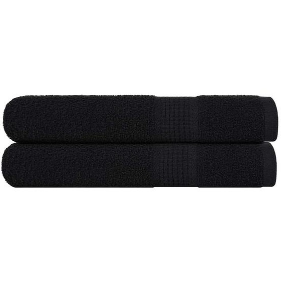 Serviettes 2 pcs FROGN noir 100x200 cm 100% coton