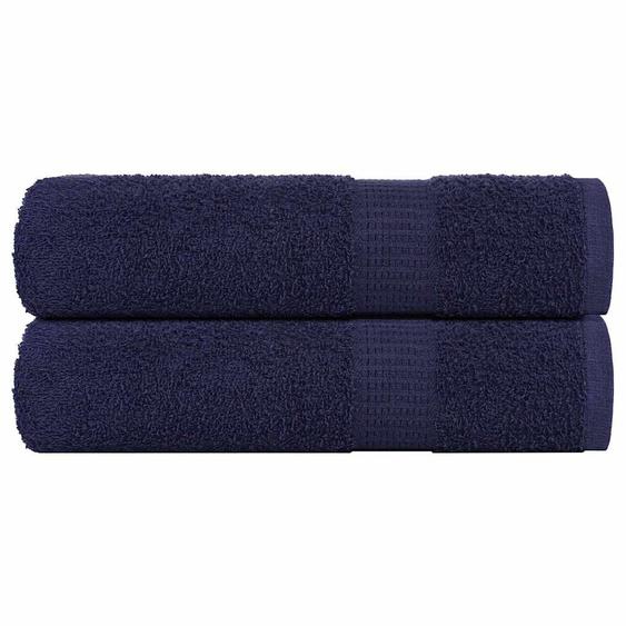 Serviettes de bain 2 pcs FROGN bleu marine 100x150 cm 100% coton