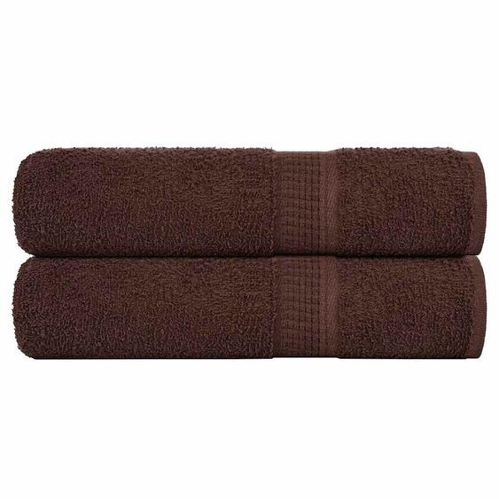 Serviettes de bain 2 pcs FROGN marron 100x150 cm 100% coton