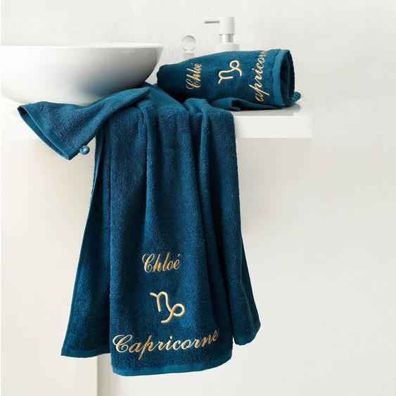 Serviettes de bain brodées Capricorne personnalisable - 420g/m2 -