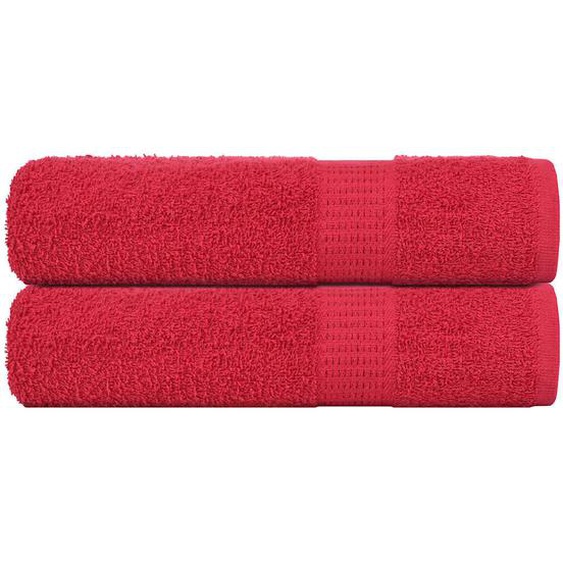 Serviettes de douche 2 pcs FROGN rouge 70x140 cm 100% coton