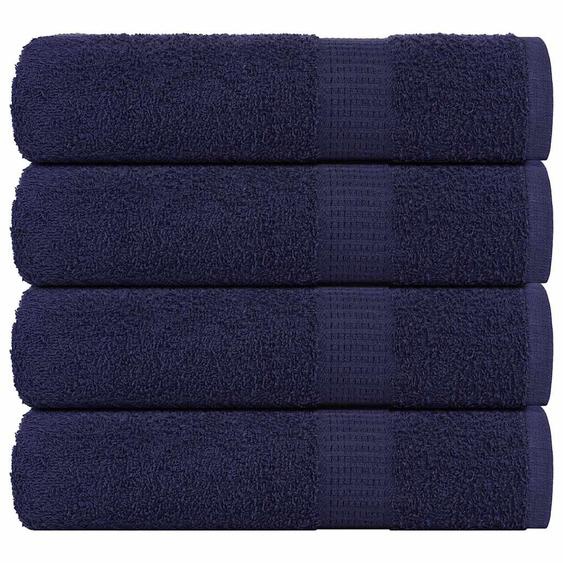 Serviettes de douche 4 pcs FROGN bleu marine 70x140 cm 100% coton