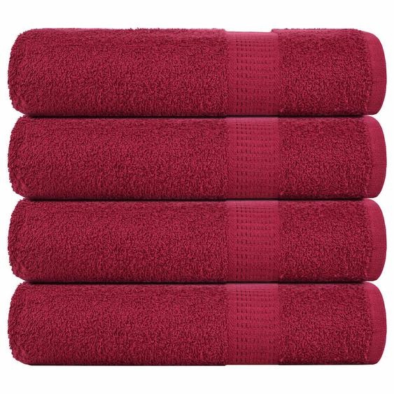 Serviettes de douche 4 pcs FROGN bordeaux 70x140cm 100% coton