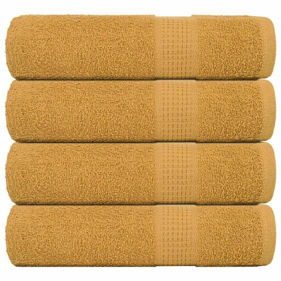 Serviettes de douche 4 pcs FROGN doré 70x140 cm 100% coton