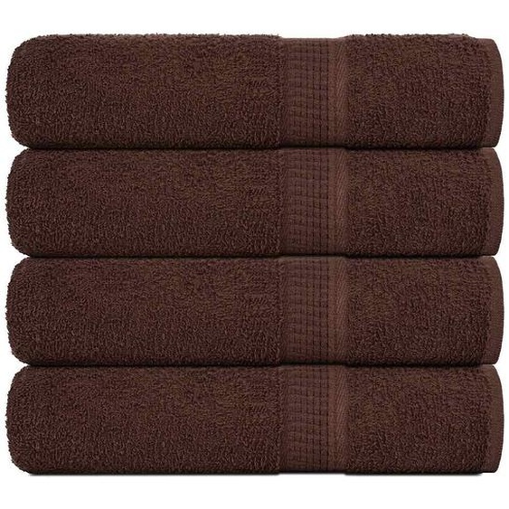 Serviettes de douche 4 pcs FROGN marron 70x140 cm 100% coton