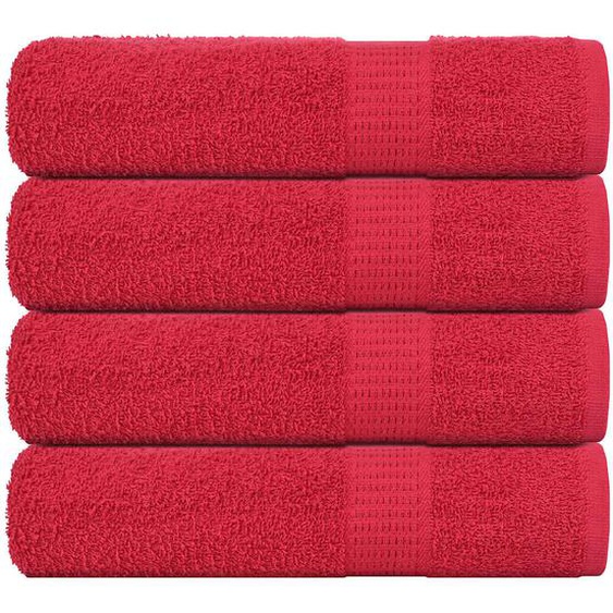 Serviettes de douche 4 pcs FROGN rouge 70x140 cm 100% coton