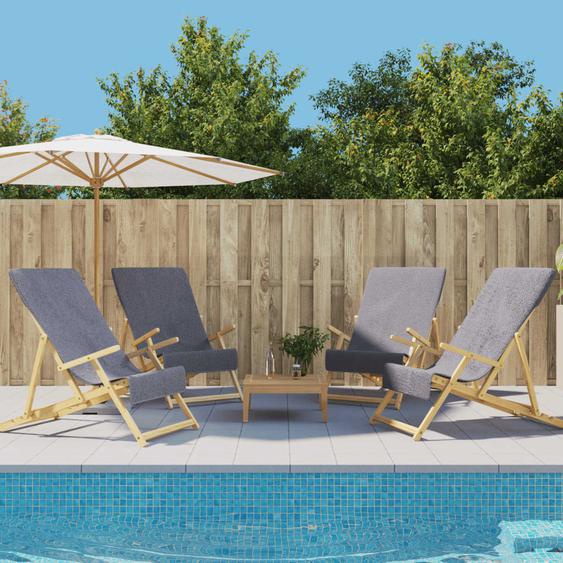 Serviettes de plage 4 pcs anthracite 60x135 cm tissu 400 GSM