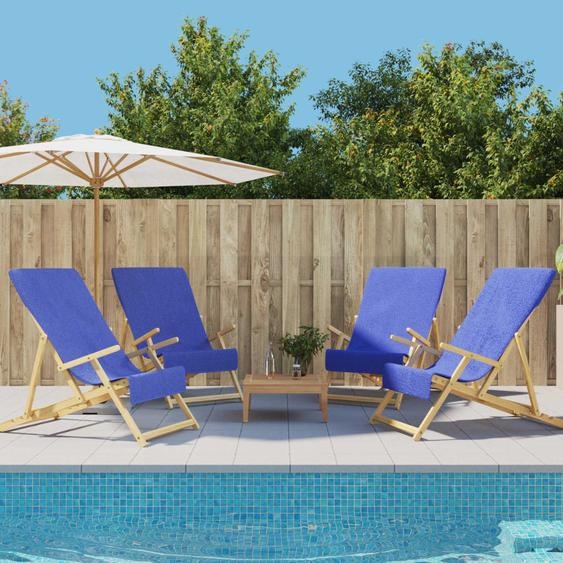 Serviettes de plage 4 pcs bleu royal 60x135 cm tissu 400 GSM