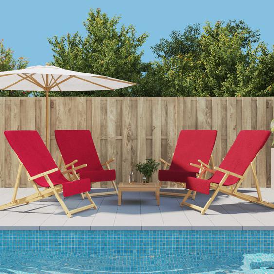 Serviettes de plage 4 pcs bordeaux 60x135 cm tissu 400 GSM