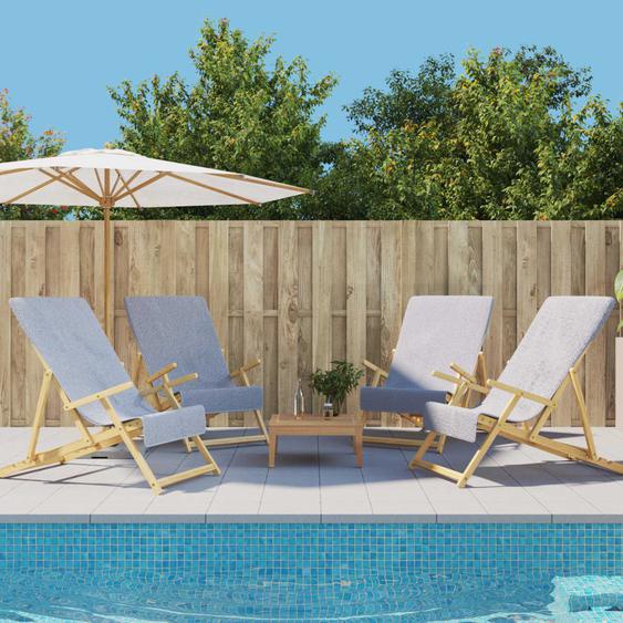 Serviettes de plage 4 pcs gris 60x135 cm tissu 400 GSM