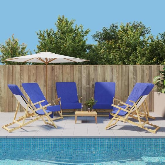 Serviettes de plage 6 pcs bleu royal 60x135 cm tissu 400 GSM