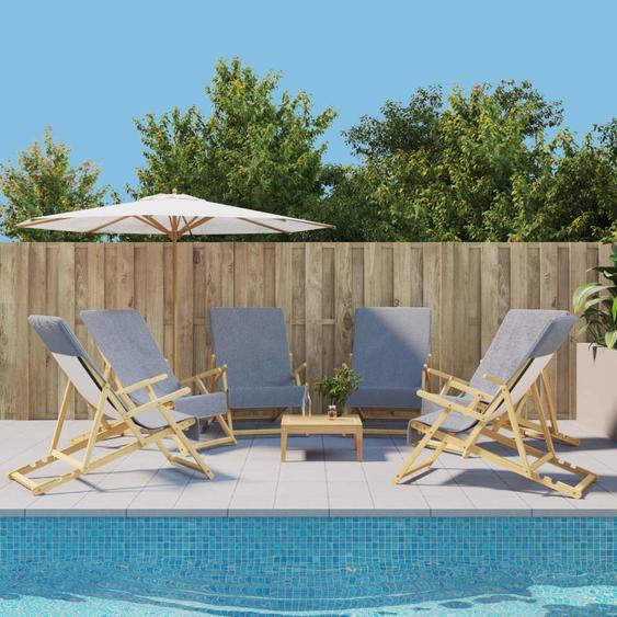 Serviettes de plage 6 pcs gris 60x135 cm tissu 400 GSM